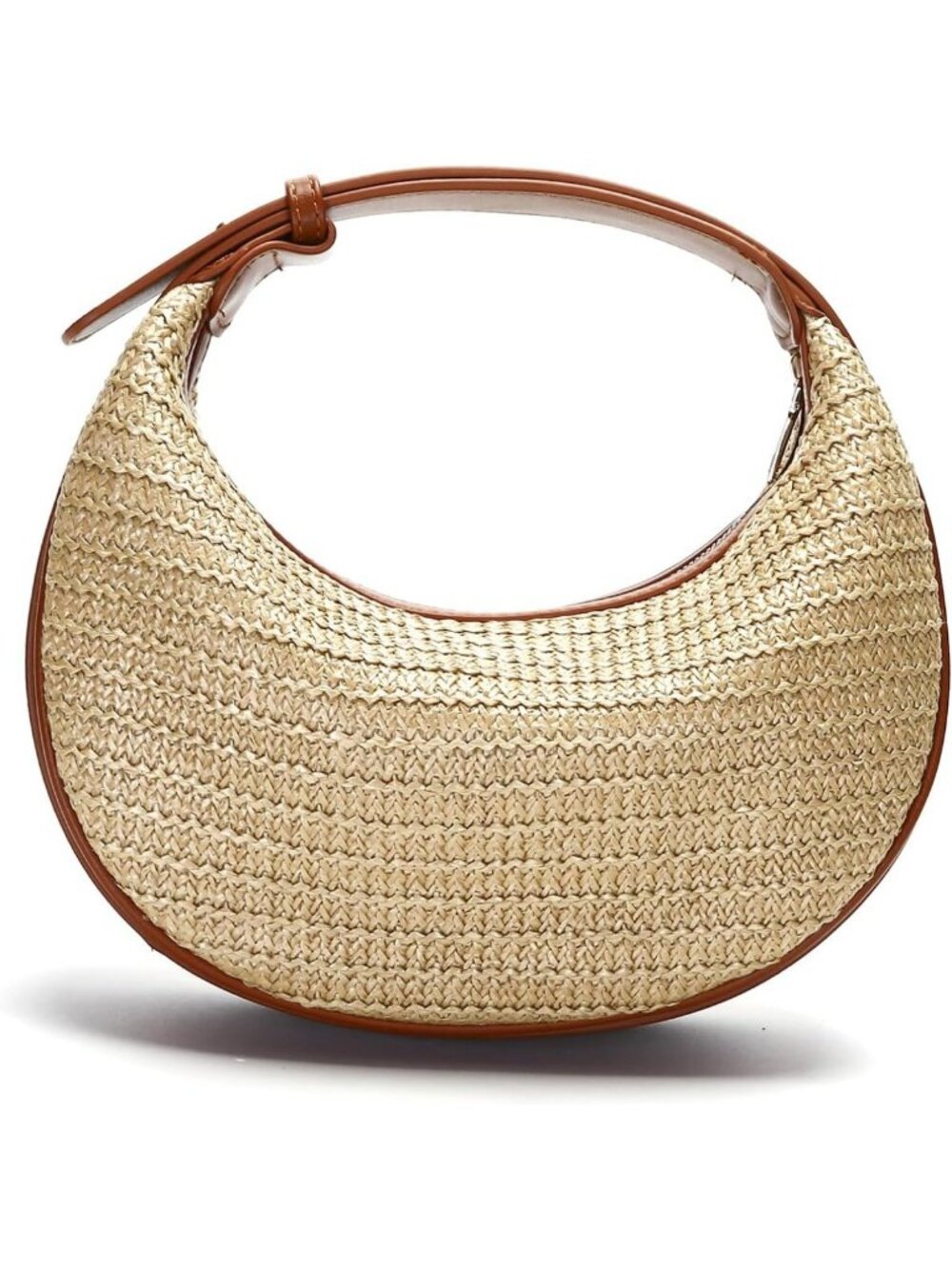 Stylish Straw Crescent Hobo Shoulder Bag for Women - Chic Summer Handbag